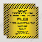 建築注意標識誕生日招待状 招待状 (正面/裏面)