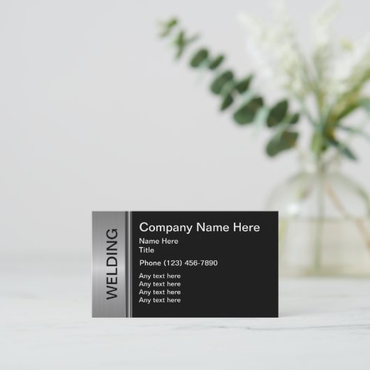 建築溶接名刺 名刺 (スタンド正面)