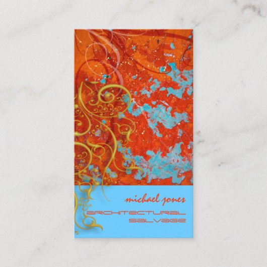 建築物の残存/フェイク金ゴールドファイルの渦巻き 名刺 (正面)