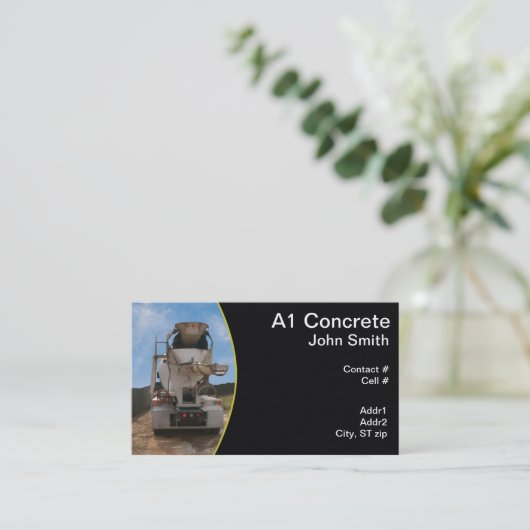 建築現場のセメントのトラック 名刺 (スタンド正面)