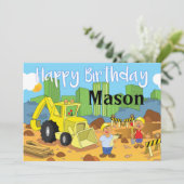 建築現場のハッピーバースデー カード (スタンド正面)