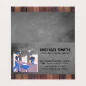 建築現場のブルーカラー労働者 名刺 (外部フラット)