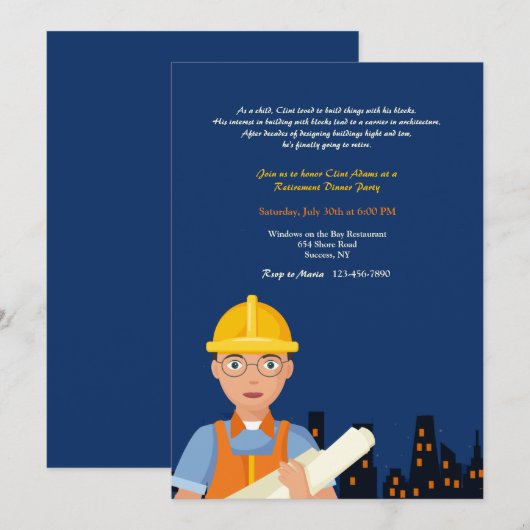 建築現場の建築士 招待状 (正面/裏面)