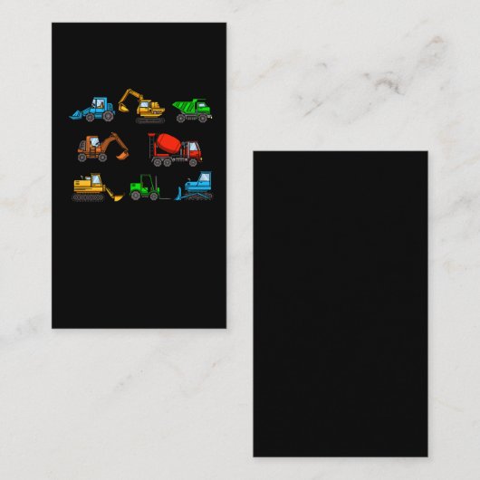 建築現場車用掘削機フォークリフト 名刺 (正面/裏面)