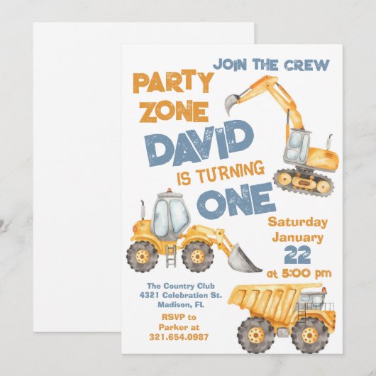 建築生誕祭パーティー 招待状 (正面/裏面)