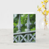 建築用フェンスの写真のメモ カード (黄色い花)