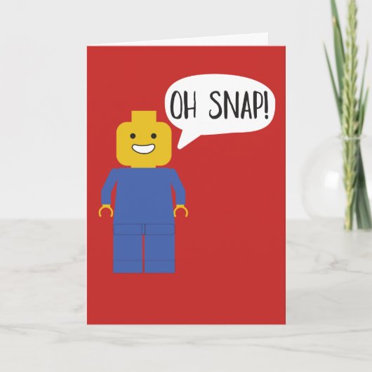 建築用レンガのおもちゃのフィギュア 誕生日遅すぎるお祝いカード カード (正面)