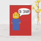 建築用レンガのおもちゃのフィギュア 誕生日遅すぎるお祝いカード カード (黄色い花)