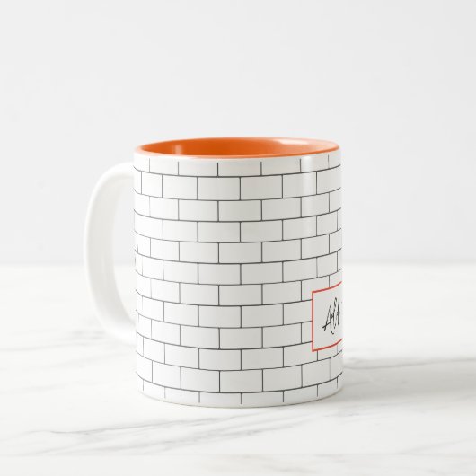 建築用地下鉄タイルモダンクラシック文字 ツートーンマグカップ (正面左)