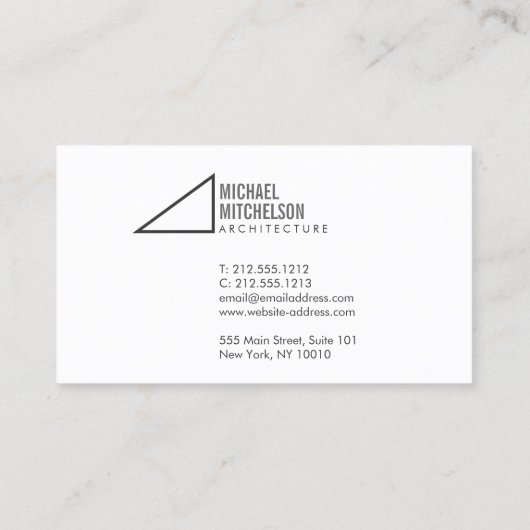 建築用直角グレー/白プロフェッショナル 名刺 (裏面)