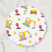 建築男の子の誕生日パーティロードおもしろい フェイバータグ (裏面)