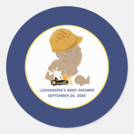 建築男の赤ちゃんシャワーお気に入りシール ラウンドシール