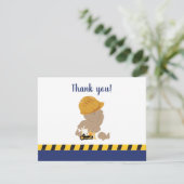 建築男の赤ちゃんベビーシャワーありがとうご注意 サンキューカード (スタンド正面)
