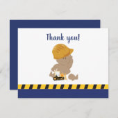 建築男の赤ちゃんベビーシャワーありがとうご注意 サンキューカード (正面/裏面)