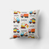 建築男の赤ちゃん名トイズトラッパーソナライズされたク クッション (裏面)