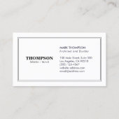 建築白黒プロフェッショナル名刺 名刺 (裏面)