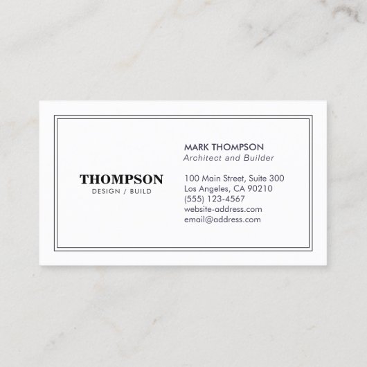 建築白黒プロフェッショナル名刺 名刺 (裏面)