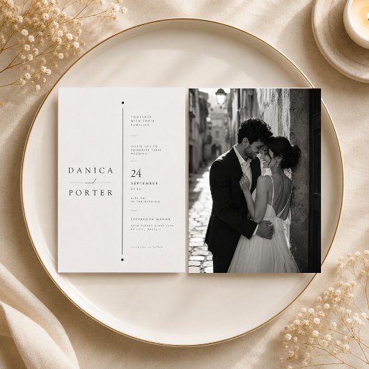 建築的分割レイアウト 結婚式 招待状