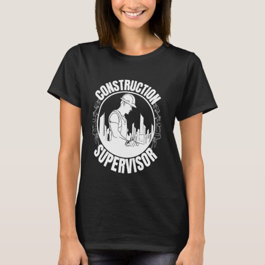 建築監督者建築労働者ギフト Tシャツ (正面)