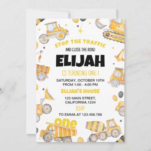 建築第1の誕生日招待状 招待状 (正面)