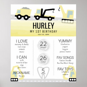 建築第1回誕生日マイルストーンのポスター ポスター