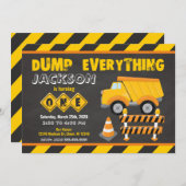 建築第1誕生日招待状チャルクボード 招待状 (正面/裏面)