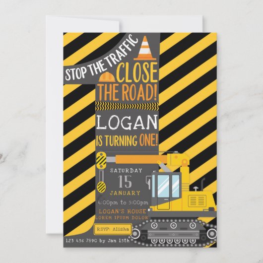 建築第1誕生日招待状 招待状 (正面)