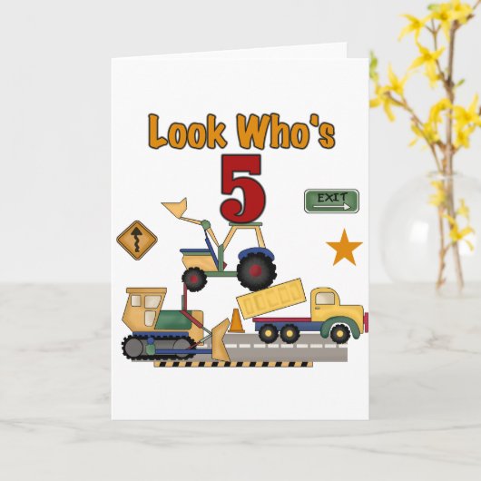 建築第5誕生日Tシャツとギフト カード (黄色い花)