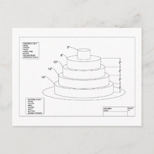 建築結婚ケーキ ポストカード