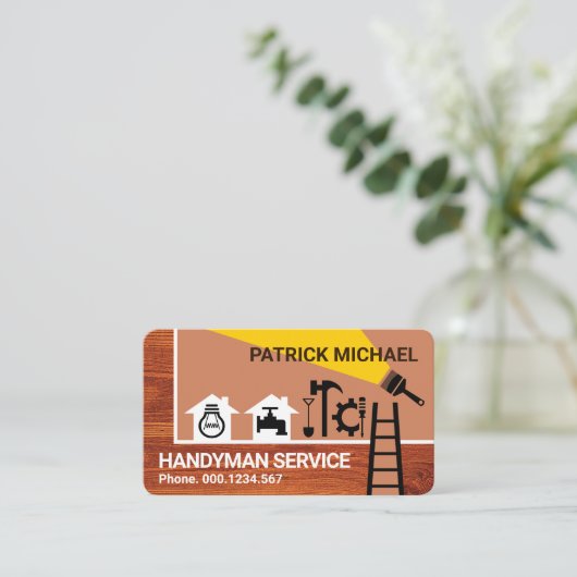 建築縁ど用木材 名刺 (スタンド正面)