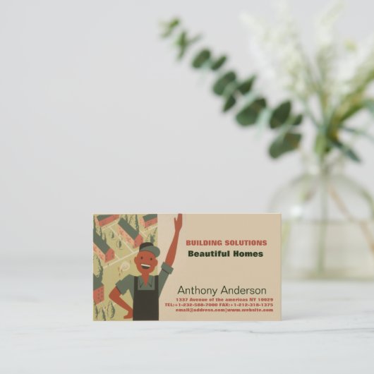 建築者および庭師 名刺 (スタンド正面)