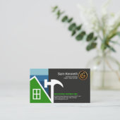 建築者の建築業者のハンマーの建築サービス 名刺 (スタンド正面)