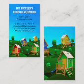 建築者の建築業者の建築大工 名刺 (正面/裏面)