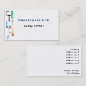 建築者は名刺に「用具を使います」 名刺 (正面/裏面)