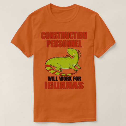 建築職員がイグアナに向けて働く Tシャツ (デザイン正面)