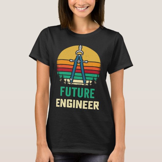 建築製図学生用コンパス エンジニアも Tシャツ (正面)