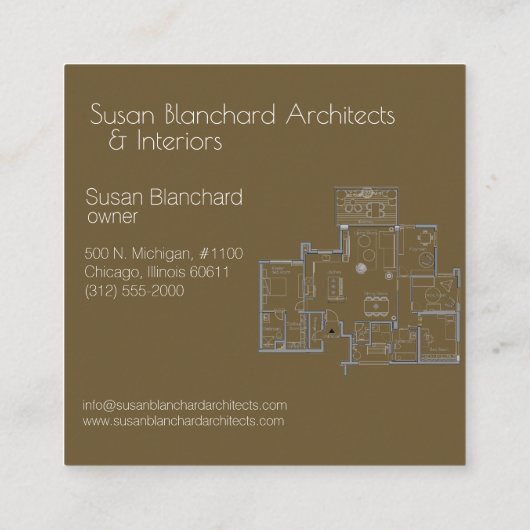 建築設計フロアプラン名刺 スクエア名刺 (裏面)