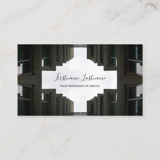 建築設計モダンガラスのファサード建物 名刺 (正面)