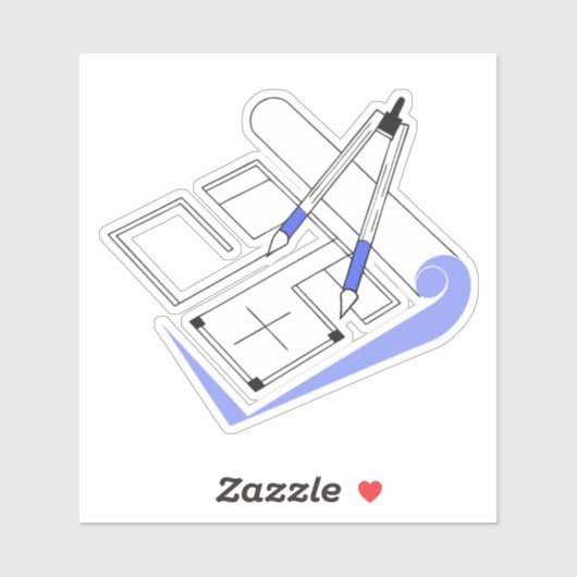 建築設計図の美学 シール (シート)