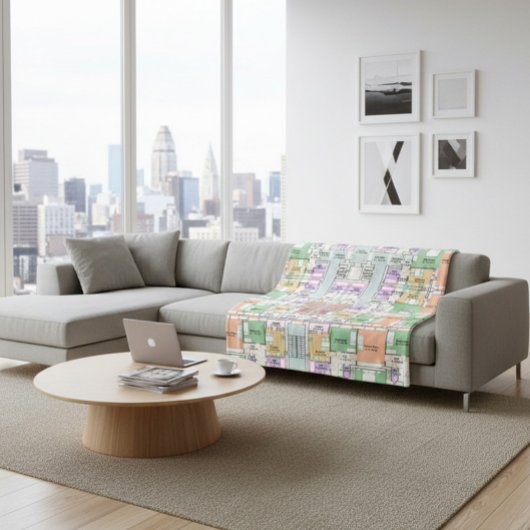 建築設計図パターンブランケット シェルパブランケット