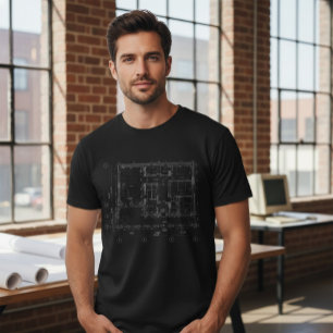 建築設計図モダンTシャツ Tシャツ
