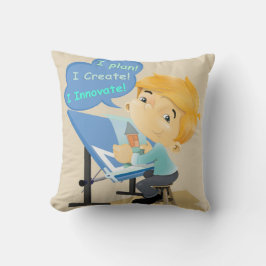 建築設計図案者と技術者枕 クッション