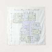 建築設計図  タペストリー (正面(横))