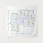 建築設計図  タペストリー (正面)