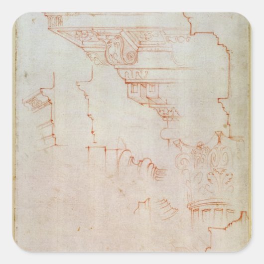 建築詳細のスケッチ スクエアシール (正面)