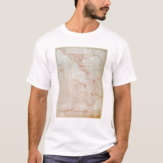 建築詳細のスケッチ Tシャツ (正面)