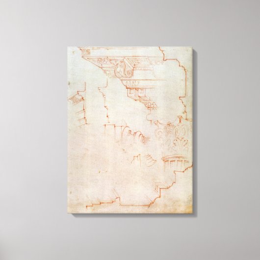 建築詳細スケッチ キャンバスプリント (正面)