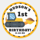 建築誕生日お気に入りシール – イエローダンプ ラウンドシール (正面)