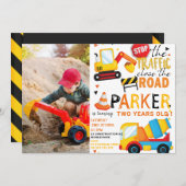 建築誕生日かわいい写真 招待状 (正面/裏面)