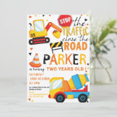 建築誕生日かわいい 招待状 (スタンド正面)